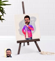 BK Gift Kişiye Özel Erkek Animasyon Karikatürlü Şovaleli Doğal Taş-36 (Beyaz)