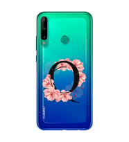 Pembe Çiçekli Harf Tasarım Süper Şeffaf Silikon Telefon Kılıfı Huawei P40 Lite E