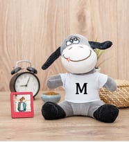 Kişiye Özel Baş Harfli Peluş Eşek ve Mini Fotoğraf Çerçevesi