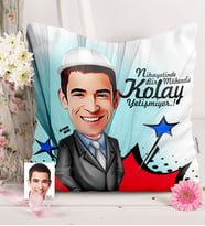 BK Gift Kişiye Özel Bay Mühendis Karikatürlü  Yastık  1
