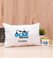 Uçak Mühendisi Dikdörtgen Yastık ve Yeşil Kupa Bardak