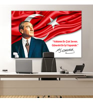 Atatürk Makam Panosu Tablosu Kanvas Tablo Resmi Kurumlar Okullar