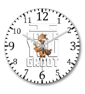 I Love You Groot Duvar  Saati  Bombeli Gercek Cam