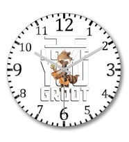 I Love You Groot Duvar  Saati  Bombeli Gercek Cam