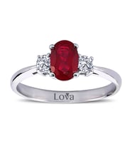 Lova Pırlantalı Oval Yakut Yüzük - 1020226