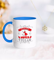 BK Gift Kişiye Özel Yılbaşı Mutlu Yıllar Mavi Kupa ve Kar Tanesi Kolye-7 (Model 1)