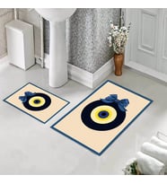 Banyo Halısı Ikili Klozet Takımı Kaymaz Tabanlı (60 xm x 100 cm + 40 cm x 60 cm) 