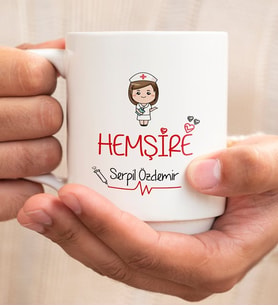 İsme Özel HemşireTemalı Kupa Bardak, Hemşireye özel kupa