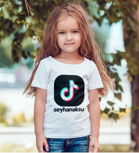 BK Gift Kişiye Özel TikTok Beyaz Çocuk Tişört - 3