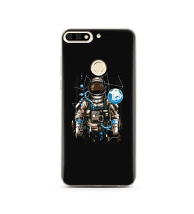 Uzay Astronot Tasarım Süper Şeffaf Silikon Telefon Kılıfı Huawei Honor 7C- y7 20
