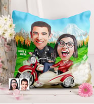 BK Gift Kişiye Özel Sevgililer Karikatürlü  Yastık  12