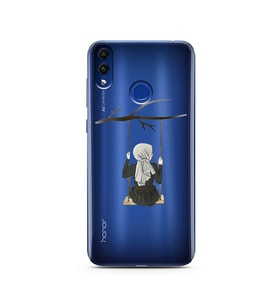Salıncak Kız Tasarımlı Süper Şeffaf Silikon Telefon Kılıfı Huawei Honor 8C 