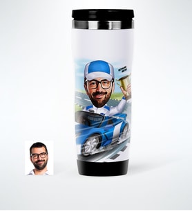 BK Gift Kişiye Özel Bay Rallici Karikatürlü Çelik Termos Bardak  1
