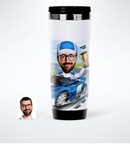 BK Gift Kişiye Özel Bay Rallici Karikatürlü Çelik Termos Bardak  1