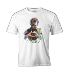 Joker - Love Beyaz Erkek Tshirt