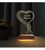 Sevgili Hediyesi Kalpli Gece Lambası Seni Seviyoum Yazılı Lamba (Sarı)