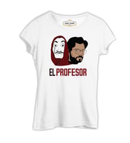 La Casa De Papel - El Profesor Beyaz Kadın Tshirt