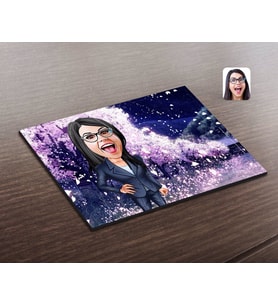 BK Gift Kişiye Özel Kadın Patron Karikatürlü Ahşap Puzzle-4