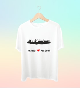 Şehrinize Özel İsim Baskılı Siluet Tshirt