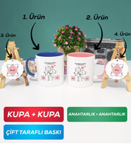 İkili Lacivert Pembe Sen Başıma Gelen En Güzel Şeysin Sevgililer Günü Hediyesi Kupa Bardak Anahtarlık Hediye Seti