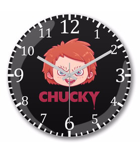 Chucky's Head  Duvar Saati Bombeli Gercek Cam