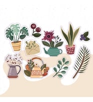 Çiçek Saksı Mektup Tasarımlı A5 Stickers Çıkartma PYTKSTK011 (Karışık)