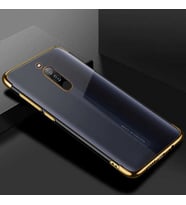 Xiaomi Redmi 8 Kılıf Zore Dört Köşeli Lazer Silikon Kılıf (Gold)