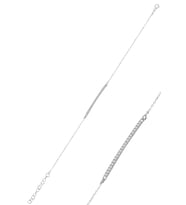 Söğütlü Silver Çubuk Model Zirkon Taşlı Rodyum Kaplama Gümüş Bileklik SGTL10092RODAJ