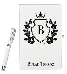 Kişiye Özel Hazırlanmış Hediye Defter ve Roller Kalem Seti