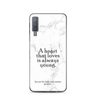 Samsung A7 (2018) Beyaz Mermer Söz Tasarımlı Telefon Kılıfı