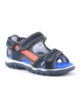 Hakiki Deri Lacivert Cırtlı Erkek Çocuk Outdoor Sandalet