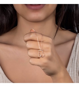 Else Silver 925 Ayar Gümüş Sevimli Kedi Kolye