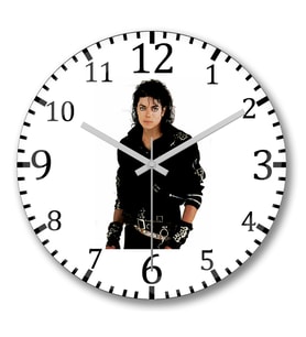 Michael Jackson  Bad Duvar Saati Bombeli Gercek Cam
