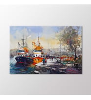 Arty Tablo Suluboya Tekneler Tablo (Karışık)