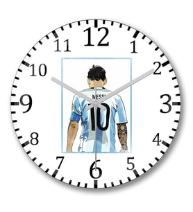 10 Da Argentina Messi Duvar Saati Bombeli Gercek Cam