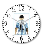 10 Da Argentina Messi Duvar Saati Bombeli Gercek Cam