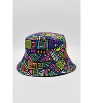 Desenli Kova Balıkçı Şapka Bucket Hat Siyah
