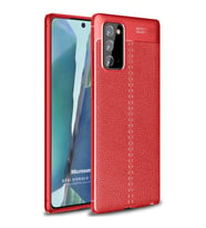 Microsonic Samsung Galaxy Note 20 Kılıf Deri Dokulu Silikon Kırmızı