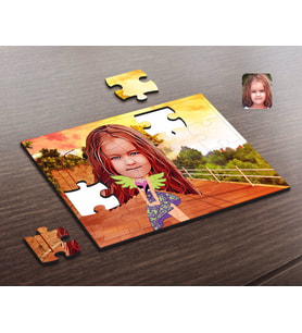 BK Gift Kişiye Özel Kız Çocuk Karikatürlü Ahşap Puzzle-11