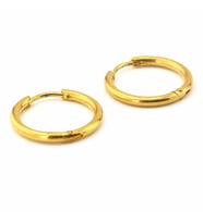 SARI RENKLİ ÇELİK 18mm GENİŞ BOY İNCE HALKA ERKEK KÜPE E762