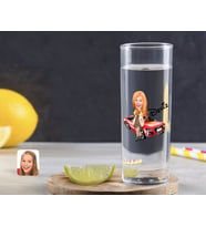 BK Gift Kişiye Özel Renkli Baskılı Kadın Patron Karikatürlü Vodka Bardağı-2 (Beyaz)
