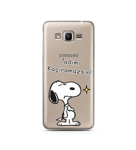 Snoopy Tasarımlı Süper Şeffaf Silikon Telefon Kılıfı Samsung J2 Prime