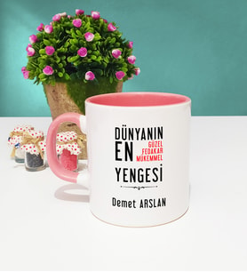 Yenge Tasarımlı Kişiye Özel Yenge Kupa Bardak Pembe