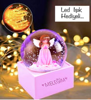 Led Işık Hediyeli Meleğim Renk Değiştiren Işıklı Kar Küresi