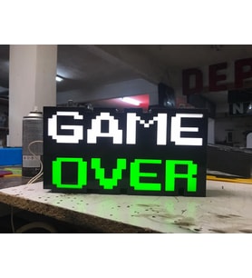 Game Over Yazılı Tabela 3D Led Neon Etkili Işıklı Tabela 30X45 CM Tek Taraflı