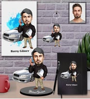 Kişiye Özel Patron Karikatürlü 5 li Hediye Seti Bay-20