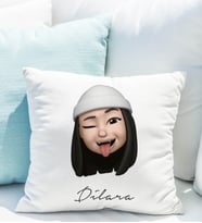 Emoji Kız Stiker Yastığı Kişiye Özel