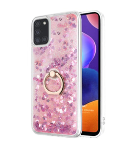 Microsonic Samsung Galaxy A31 Kılıf Glitter Liquid Holder Pembe