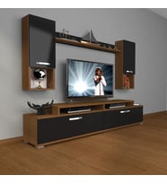 Decoraktiv Ekoflex 5da Slm Tv Ünitesi Tv Sehpası (Siyah - Ceviz)