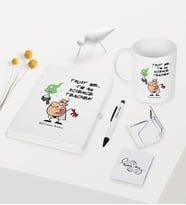 BK Gift Kişiye Özel Fen Bilimleri Öğretmeni Temalı Beyaz Defter Kalem Kupa Ayna Seti - 5